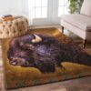 Bison Purple Rug Sport Decor Gift Floor Decor Living Room Carpet Rug Area Rug - e611ea3e0673