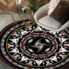 Bison Tribe Native American Round Carpet Floor Rug Living Room Bedroom Decor Round Area Rug Carpet