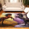 Black And Brown Horse Rug Sport Decor Gift Floor Decor Living Room Carpet Rug Area Rug - 5872f56c3555