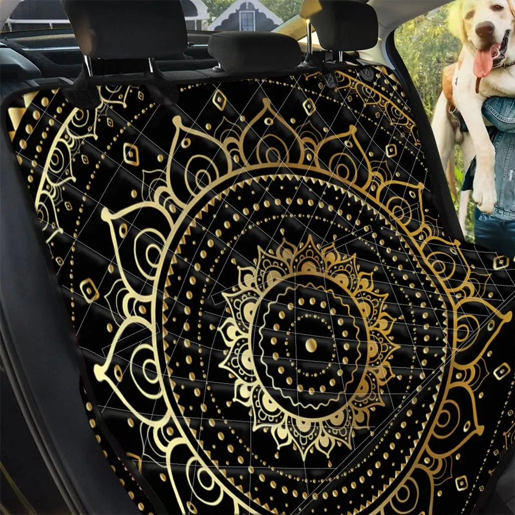 Black And Gold Mandala Style Design Car Back Seat Cover Dog Car Seat Covers - d6693acb7893 Black And Gold Mandala Style Design Car Back Seat Cover Dog Car Seat Covers - d6693acb7893