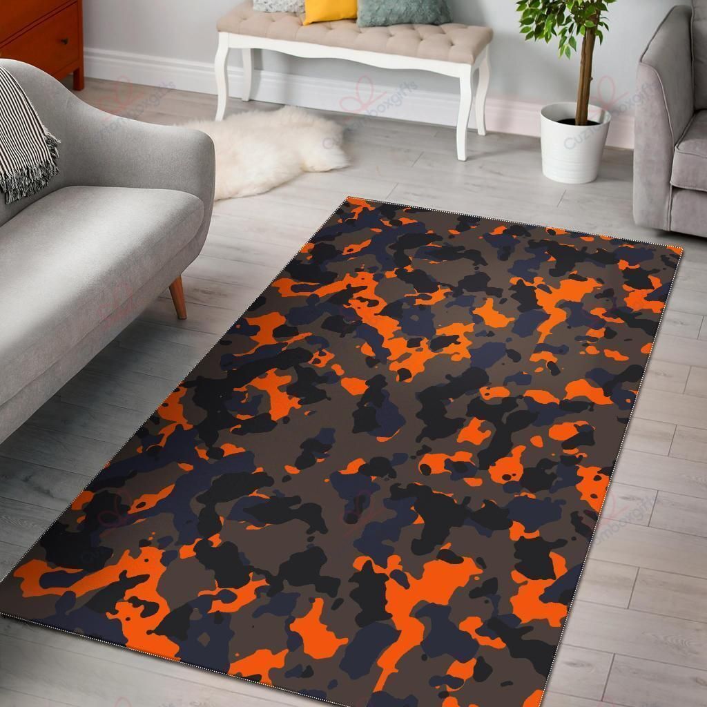 Black And Orange Camouflage Rug Sport Decor Gift Floor Decor Living Room Carpet Rug Area Rug - 1b8e4aa4e59f Black And Orange Camouflage Rug Sport Decor Gift Floor Decor Living Room Carpet Rug Area Rug - 1b8e4aa4e59f