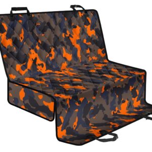 Black And Orange Camouflage Print Pet Car Back Seat Cover - 4437e34947ef