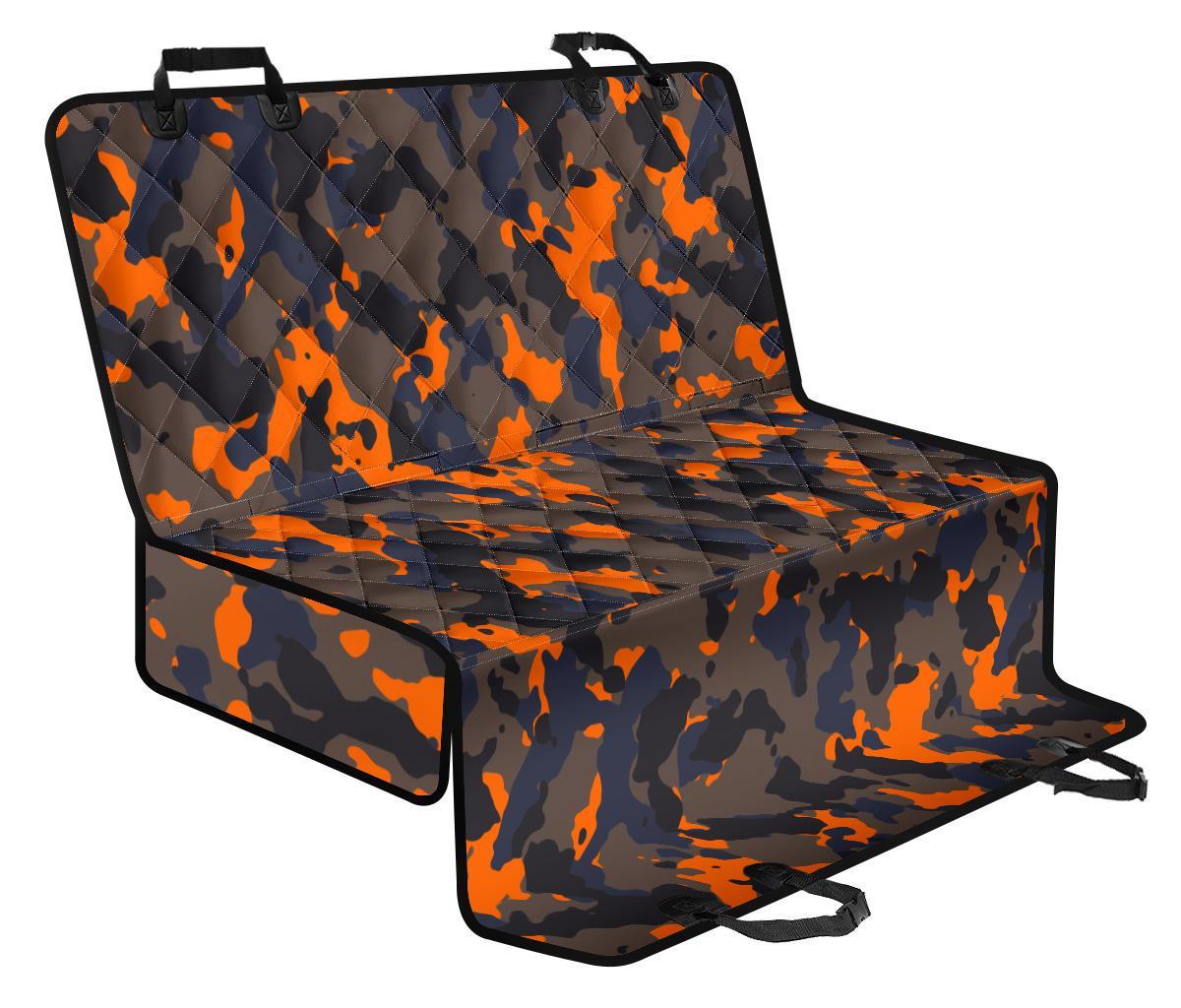 Black And Orange Camouflage Print Pet Car Back Seat Cover - 4437e34947ef Black And Orange Camouflage Print Pet Car Back Seat Cover - 4437e34947ef