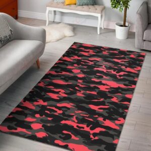 Black And Pink Camouflage Rug Sport Decor Gift Floor Decor Living Room Carpet Rug Area Rug - dc81556695c0