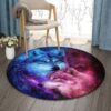 Black And Red Wolf Round Carpet Floor Rug Living Room Bedroom Decor Round Area Rug Carpet