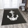 Black And White Anchor Rug Sport Decor Gift Floor Decor Living Room Carpet Rug Area Rug - 60c179d65951