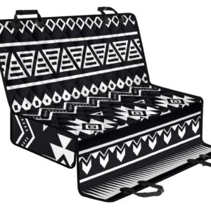 Black And White Aztec Pattern Print Pet Car Back Seat Cover - a3d43e5ef36b