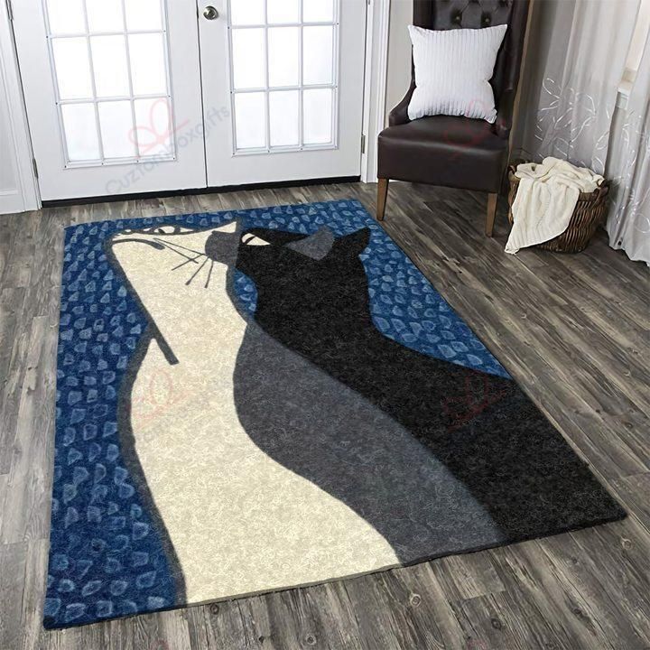 Black And White Cat Rug Sport Decor Gift Floor Decor Living Room Carpet Rug Area Rug - 832b73aa669f Black And White Cat Rug Sport Decor Gift Floor Decor Living Room Carpet Rug Area Rug - 832b73aa669f