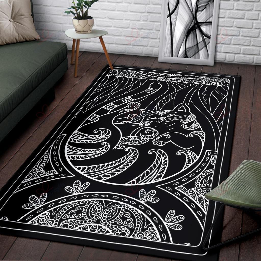 Black And White Cat Rug Sport Decor Gift Floor Decor Living Room Carpet Rug Area Rug - 1a37619950d4 Black And White Cat Rug Sport Decor Gift Floor Decor Living Room Carpet Rug Area Rug - 1a37619950d4