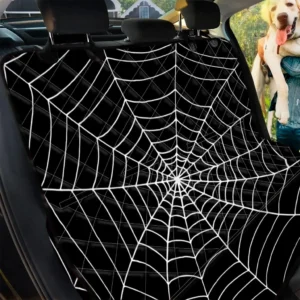 Black And White Cobweb Design Car Back Seat Cover Dog Car Seat Covers - 7d531e9b5b5c