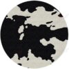 Black And White Cowhide Round Carpet Floor Rug Living Room Bedroom Decor Round Area Rug Carpet