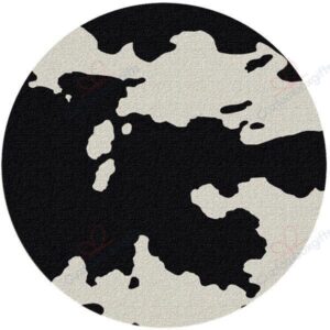 Black And White Cowhide Round Carpet Floor Rug Living Room Bedroom Decor Round Area Rug Carpet