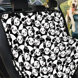 Black And White Cute Happy Panda Car Back Seat Cover Dog Car Seat Covers - e5f566947daf
