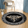 Black And White French Bulldog Round Carpet Floor Rug Living Room Bedroom Decor Round Area Rug Carpet
