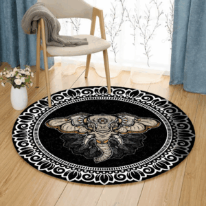 Black And White French Bulldog Round Carpet Floor Rug Living Room Bedroom Decor Round Area Rug Carpet