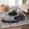 Black And White Guitar Rug Sport Decor Gift Floor Decor Living Room Carpet Rug Area Rug - a305e4fc9e6f