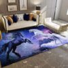 Black And White Horses Rug Sport Decor Gift Floor Decor Living Room Carpet Rug Area Rug - b0ca88483327