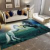 Black And White Horses Rug Sport Decor Gift Floor Decor Living Room Carpet Rug Area Rug - 1de9da040088