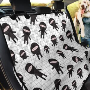 Black And White Ninja Pattern Car Back Seat Cover Dog Car Seat Covers - 85c09edfd1df