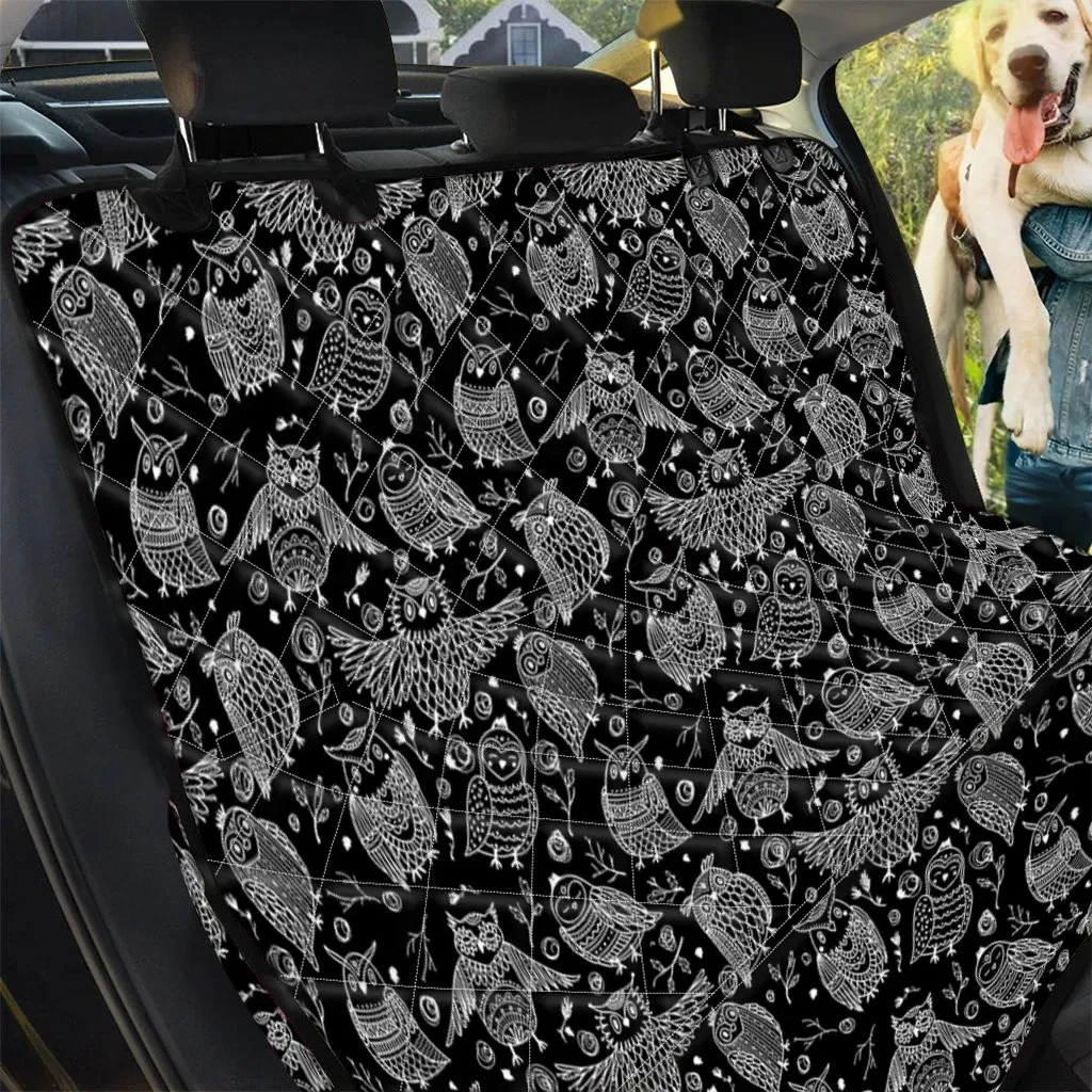 Black And White Owl Drawing Design Car Back Seat Cover Dog Car Seat Covers - e46a0aab4731 Black And White Owl Drawing Design Car Back Seat Cover Dog Car Seat Covers - e46a0aab4731