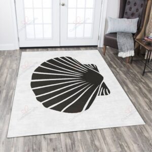 Black And White Paper Fan Rug Sport Decor Gift Floor Decor Living Room Carpet Rug Area Rug - 746c2367e571