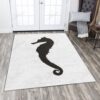 Black And White Seahorse Rug Sport Decor Gift Floor Decor Living Room Carpet Rug Area Rug - 52dfeec3c8d9