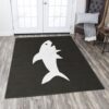 Black And White Shark Rug Sport Decor Gift Floor Decor Living Room Carpet Rug Area Rug - db07d124a56b