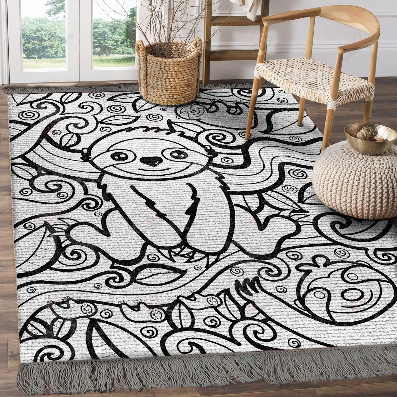 Black And White Sloth 3 Rug Sport Decor Gift Floor Decor Living Room Carpet Rug Area Rug - b3fc1edf75f8 Black And White Sloth 3 Rug Sport Decor Gift Floor Decor Living Room Carpet Rug Area Rug - b3fc1edf75f8