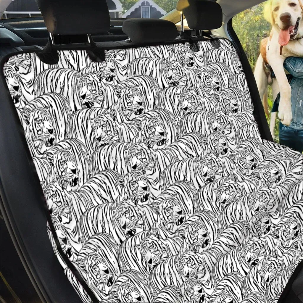 Black And White Tiger Hand Drawn Design Car Back Seat Cover Dog Car Seat Covers - c1b9bddc475a Black And White Tiger Hand Drawn Design Car Back Seat Cover Dog Car Seat Covers - c1b9bddc475a