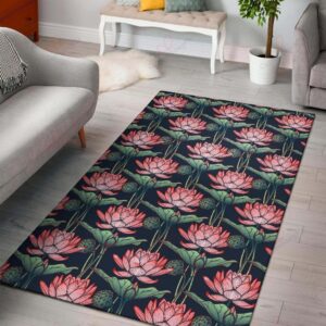 Black And White Water Lily Rug Sport Decor Gift Floor Decor Living Room Carpet Rug Area Rug - c31a34092d45