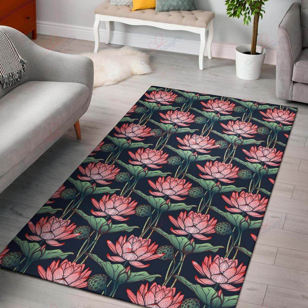 Black And White Water Lily Rug Sport Decor Gift Floor Decor Living Room Carpet Rug Area Rug - c31a34092d45 Black And White Water Lily Rug Sport Decor Gift Floor Decor Living Room Carpet Rug Area Rug - c31a34092d45
