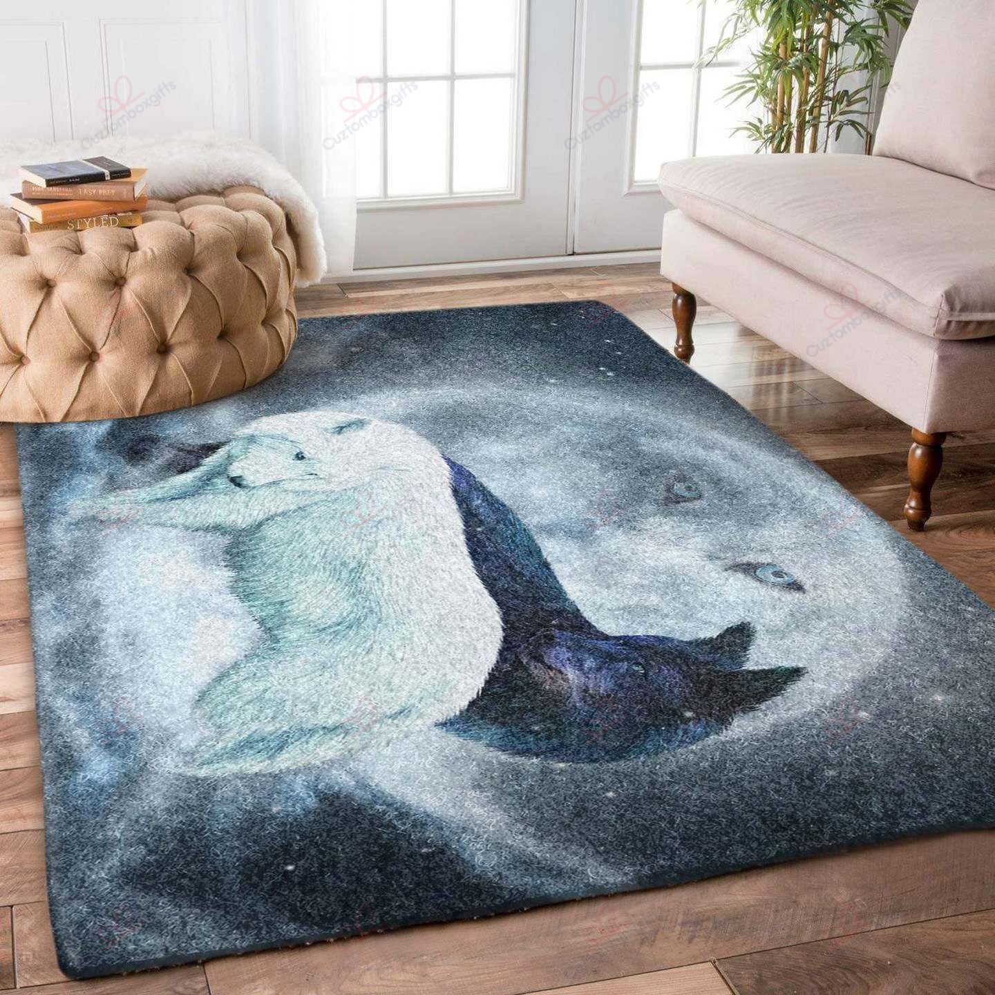 Black And White Wolves Rug Sport Decor Gift Floor Decor Living Room Carpet Rug Area Rug - fa8fbad80c55 Black And White Wolves Rug Sport Decor Gift Floor Decor Living Room Carpet Rug Area Rug - fa8fbad80c55
