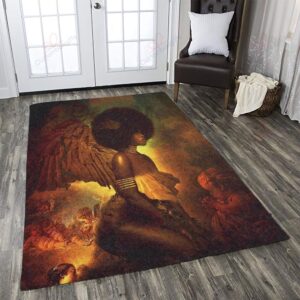 Black Angel Rug Sport Decor Gift Floor Decor Living Room Carpet Rug Area Rug - 16f83e45c45a