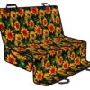 Black Autumn Sunflower Pattern Print Pet Car Back Seat Cover - 3b2256e0003b