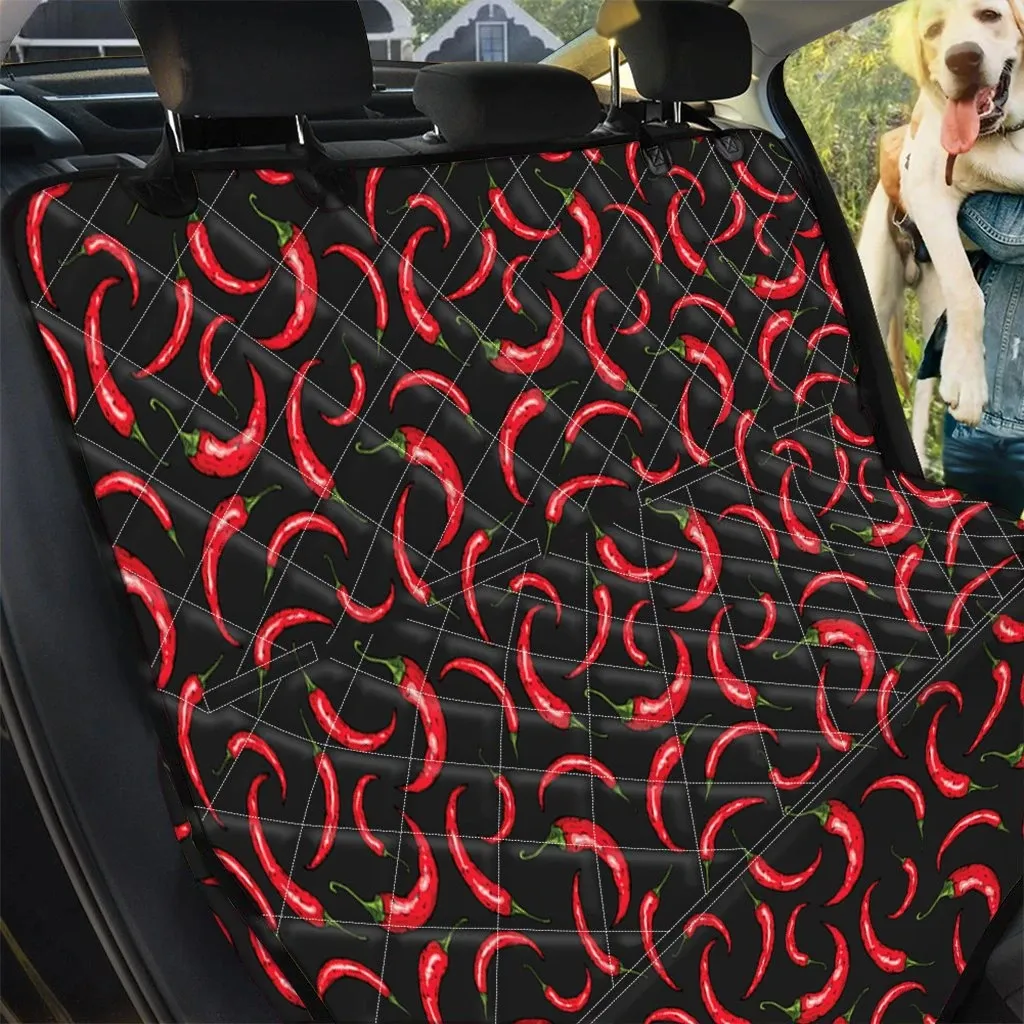 Black Background Red Chili Peppers Car Back Seat Cover Dog Car Seat Covers - 4858c107f6e4 Black Background Red Chili Peppers Car Back Seat Cover Dog Car Seat Covers - 4858c107f6e4