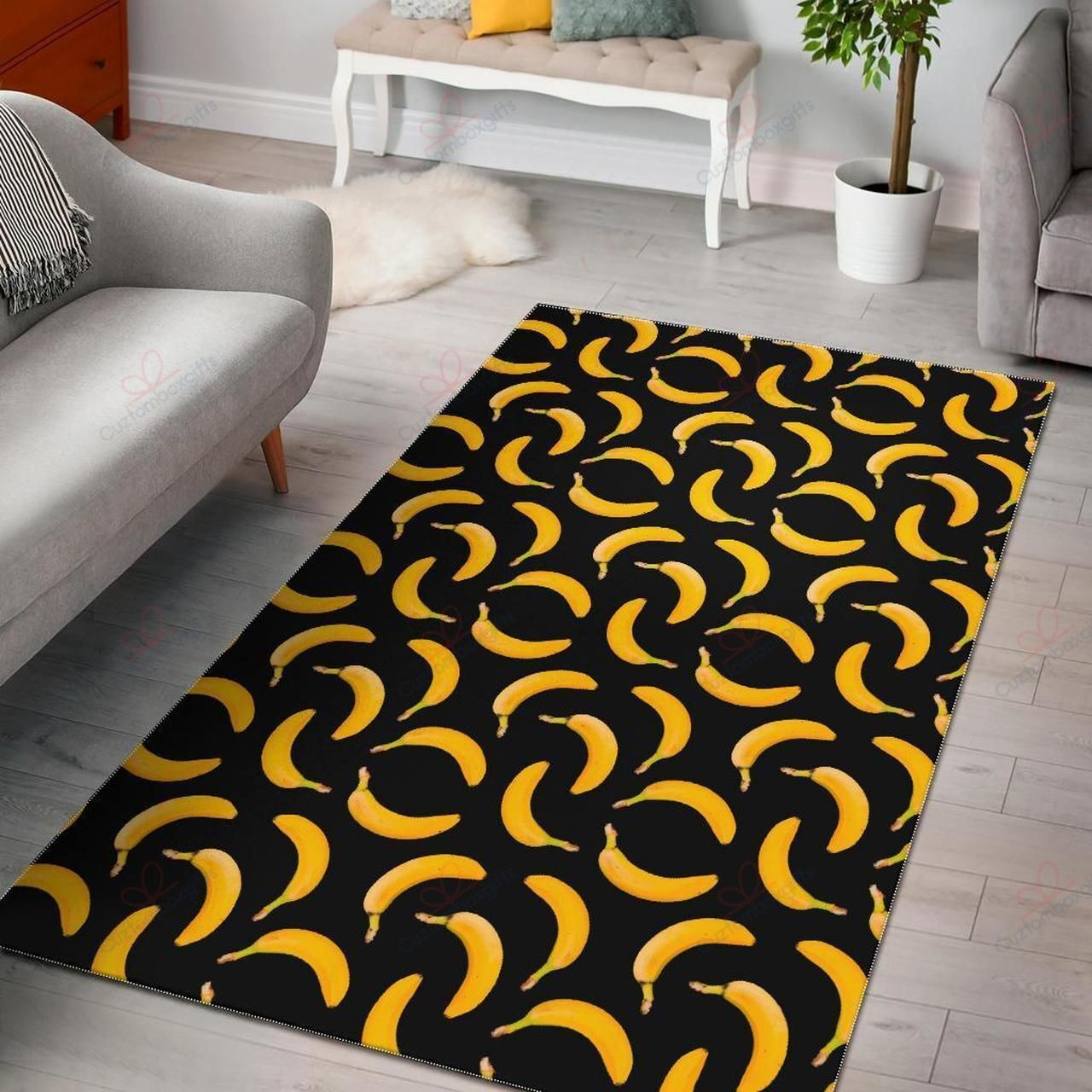 Black Banana Pattern Rug Sport Decor Gift Floor Decor Living Room Carpet Rug Area Rug - f7ae1c8036f5 Black Banana Pattern Rug Sport Decor Gift Floor Decor Living Room Carpet Rug Area Rug - f7ae1c8036f5