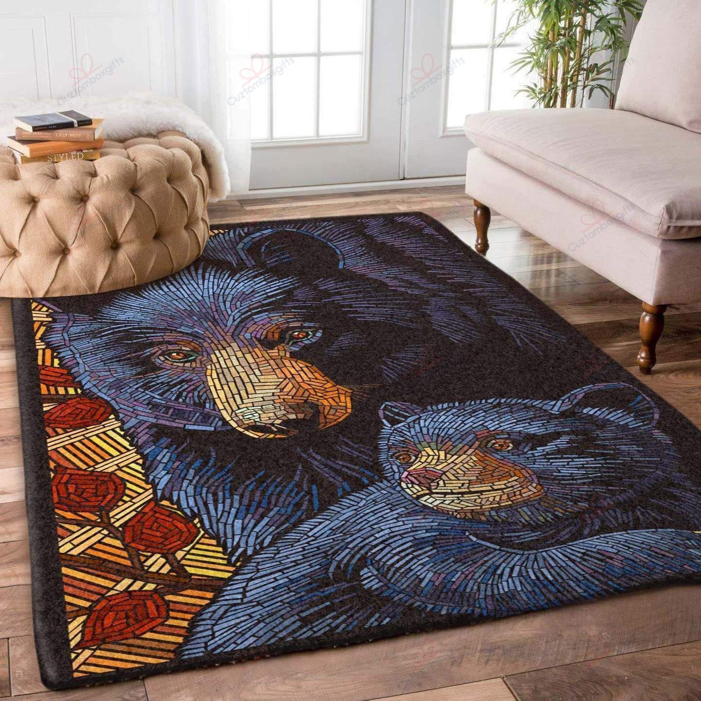 Black Bear Rug Sport Decor Gift Floor Decor Living Room Carpet Rug Area Rug - a511b6c04670 Black Bear Rug Sport Decor Gift Floor Decor Living Room Carpet Rug Area Rug - a511b6c04670
