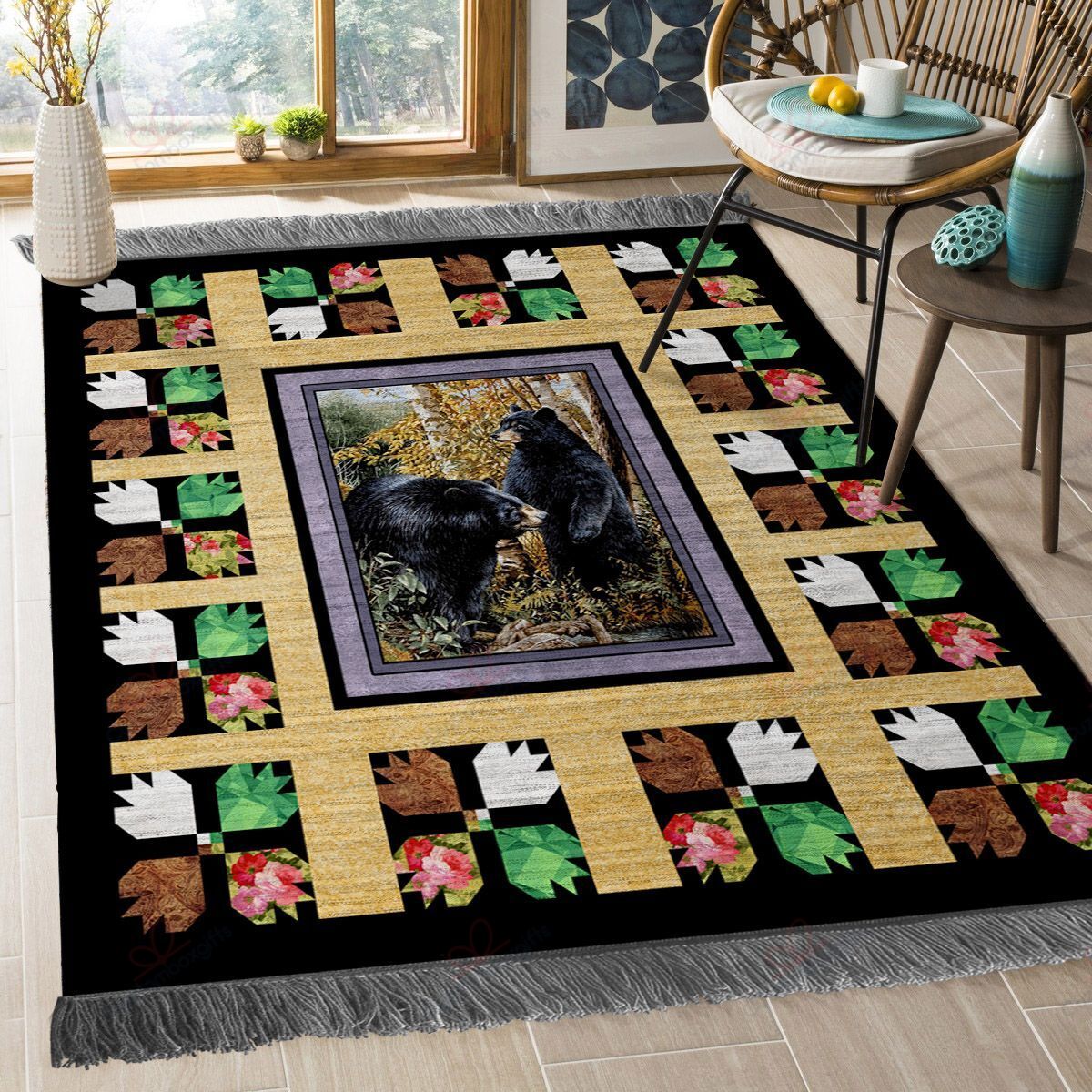 Black Bear Rug Sport Decor Gift Floor Decor Living Room Carpet Rug Area Rug - 08a5b78d0bc0 Black Bear Rug Sport Decor Gift Floor Decor Living Room Carpet Rug Area Rug - 08a5b78d0bc0