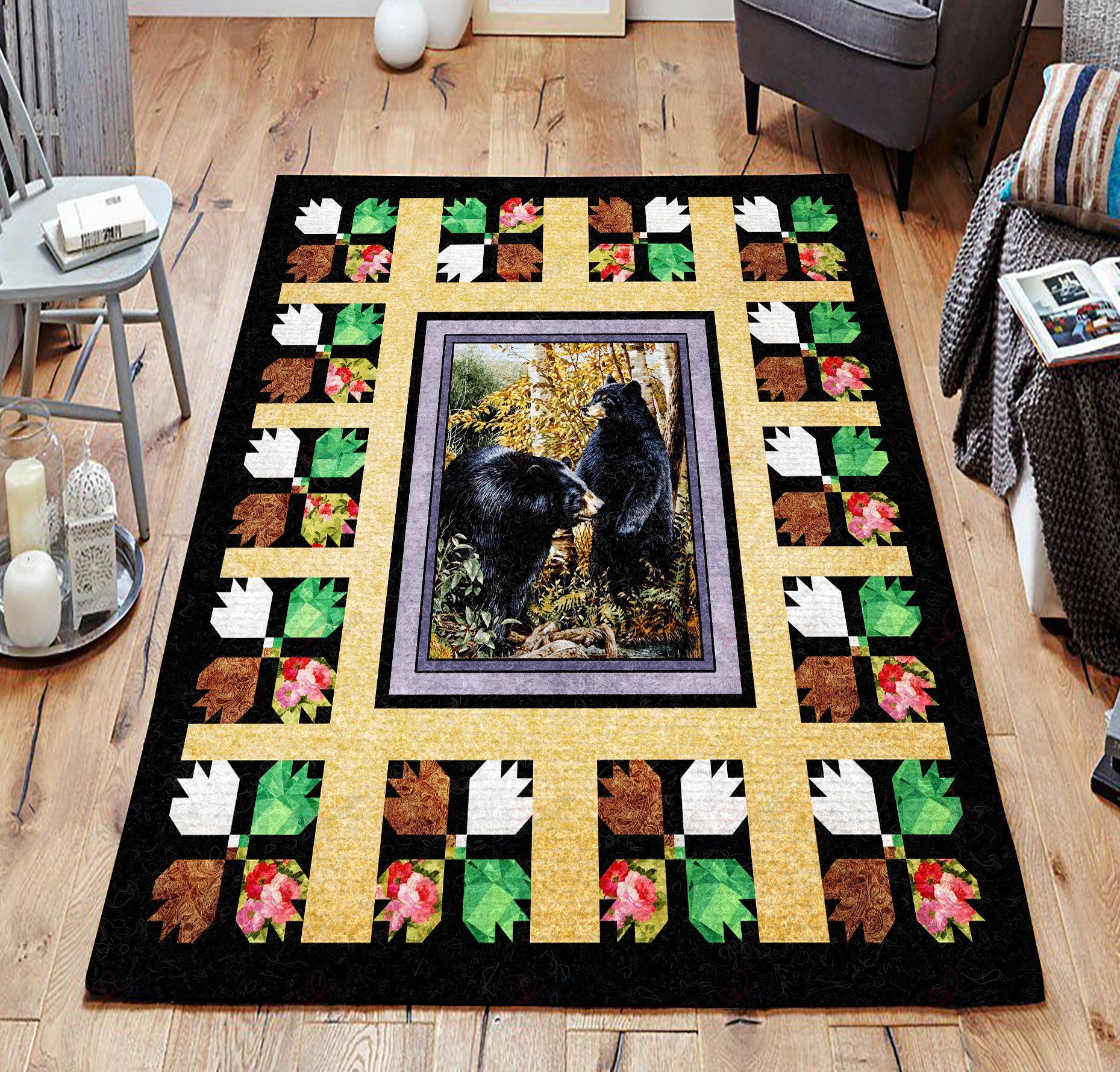 Black Bear Rug Sport Decor Gift Floor Decor Living Room Carpet Rug Area Rug - 729a75000cea Black Bear Rug Sport Decor Gift Floor Decor Living Room Carpet Rug Area Rug - 729a75000cea