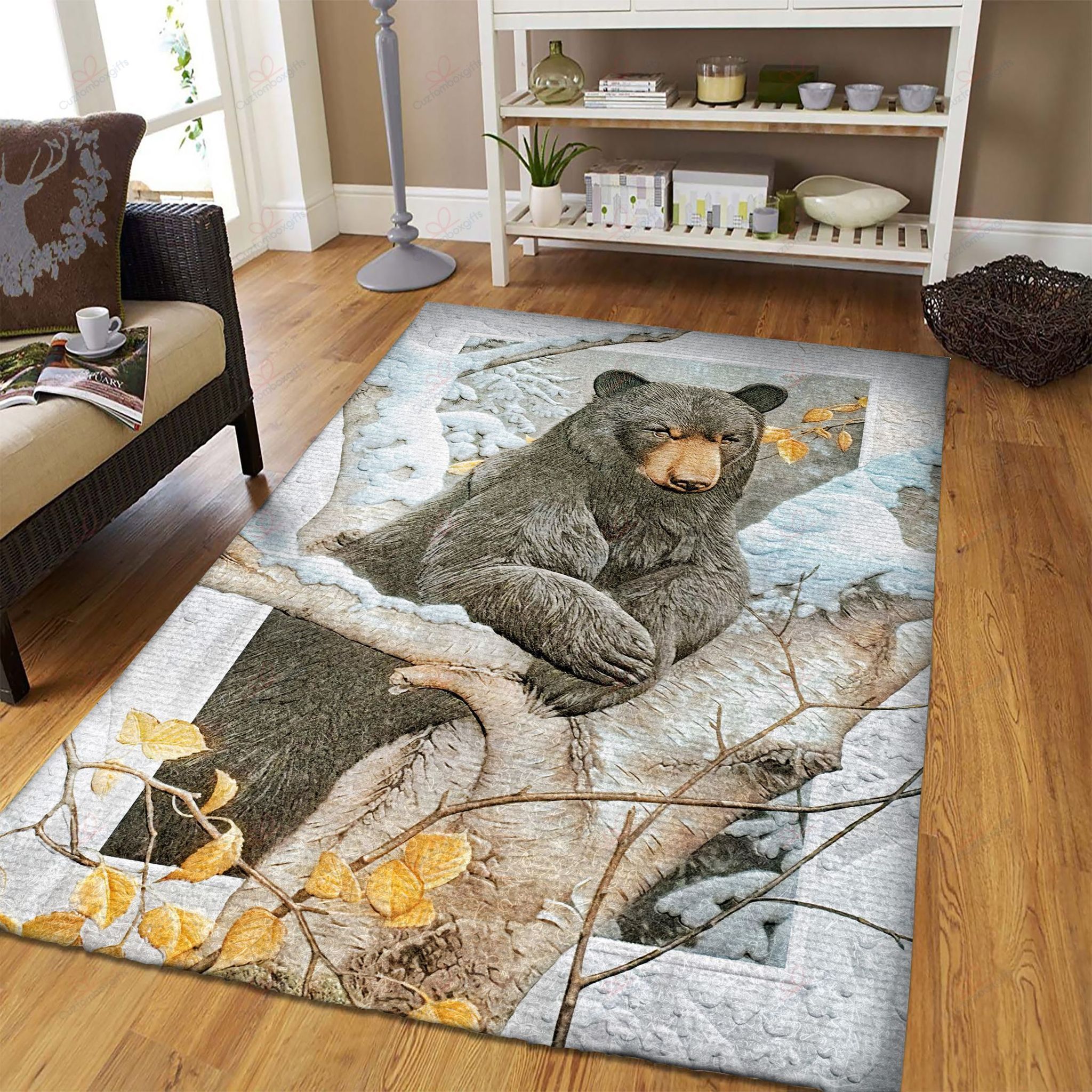 Black Bear Rug Sport Decor Gift Floor Decor Living Room Carpet Rug Area Rug - d465ea35f481 Black Bear Rug Sport Decor Gift Floor Decor Living Room Carpet Rug Area Rug - d465ea35f481