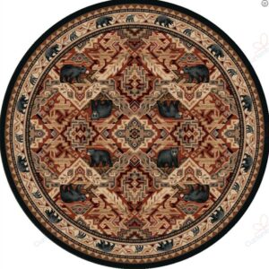 Black Bear Manor Round Carpet Floor Rug Living Room Bedroom Decor Round Area Rug Carpet