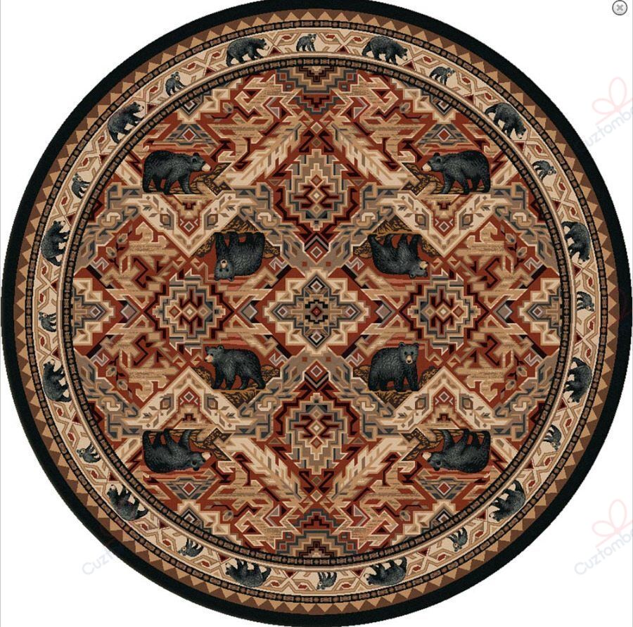 Black Bear Manor Round Carpet Floor Rug Living Room Bedroom Decor Round Area Rug Carpet Black Bear Manor Round Carpet Floor Rug Living Room Bedroom Decor Round Area Rug Carpet