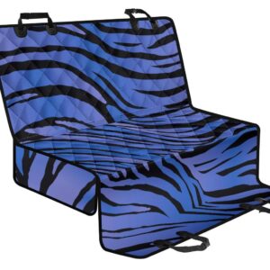 Black Blue Zebra Pattern Print Pet Car Back Seat Cover - a564bef583e9