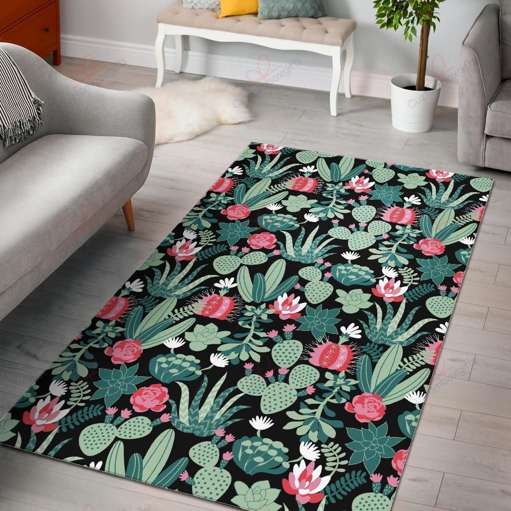 Black Cactus Pattern Rug Sport Decor Gift Floor Decor Living Room Carpet Rug Area Rug - b81e43f3143b Black Cactus Pattern Rug Sport Decor Gift Floor Decor Living Room Carpet Rug Area Rug - b81e43f3143b