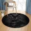 Black Cat 2 Round Carpet Floor Rug Living Room Bedroom Decor Round Area Rug Carpet