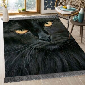 Black Cat 8 Rug Sport Decor Gift Floor Decor Living Room Carpet Rug Area Rug - 4324e4e2bbff