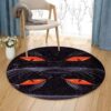 Black Cat And Fish Round Carpet Floor Rug Living Room Bedroom Decor Round Area Rug Carpet