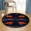 Black Cat And Fish Round Carpet Floor Rug Living Room Bedroom Decor Round Area Rug Carpet