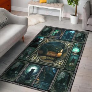 Black Cat Celtic Rug Sport Decor Gift Floor Decor Living Room Carpet Rug Area Rug - 5fa45a1b3d2d