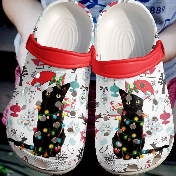 Black Cat Christmas Sku 300 Crocs Clog Clog Shoes Black Cat Christmas Sku 300 Crocs Clog Clog Shoes